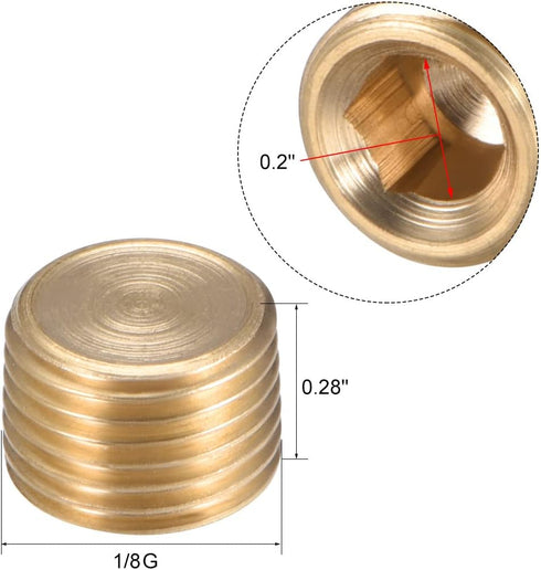 uxcell Brass Hex Socket Pipe Fitting, G1/8 Male Thread Hose Adapter Connector, for Garden Pipe Pneumatic Solenoid Valve