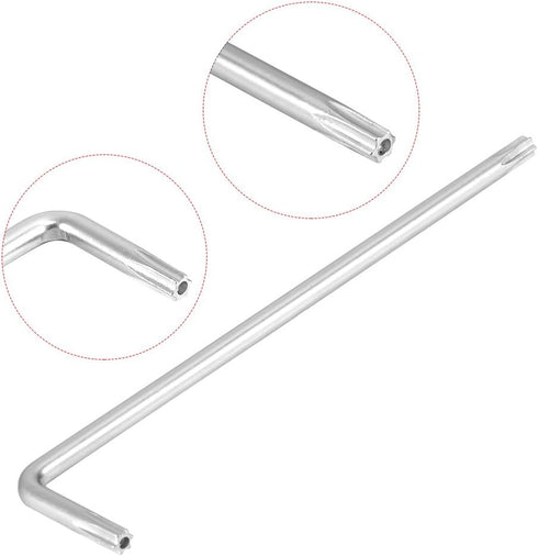uxcell L-Shape Nickel Plated Long Tamper Proof Torx Star Key Bit Wrench T20