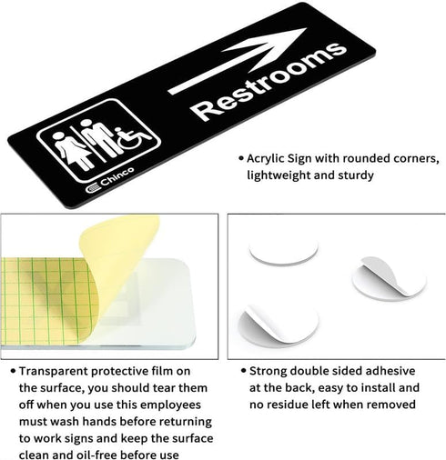 FZQDMT Wallset 9" 3" Acrylic Sign For Women Restroom Sign With Mens Changing Table Icon Room Decor, Indoor & Outdoor