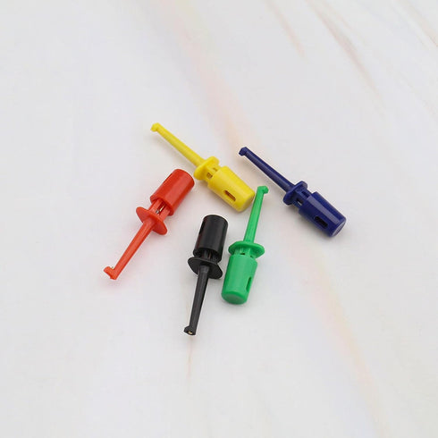 40PCS Multimeter Electrical Testing Single Hook Clip Grabber Test Probe Cable Clip Kit, 5 Colours