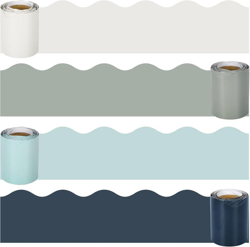 Whaline 131.2Ft Bulletin Board Borders, 4 Rolls Winter Holiday Decoration Trim