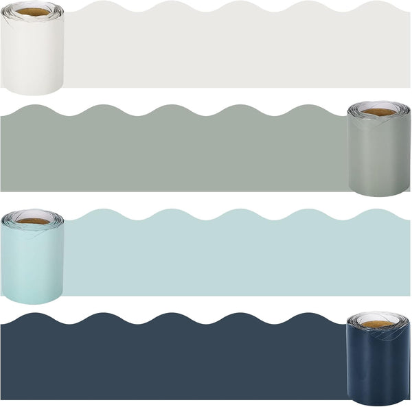Whaline 131.2Ft Bulletin Board Borders, 4 Rolls Winter Holiday Decoration Trim