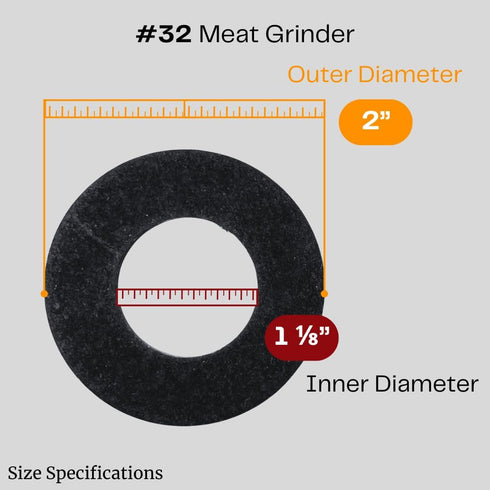#32 Commercial (4-Pack) 2" 1-1/8" .125" Cutlery Mania Fiber Meat Grinder Washer for Hobart | OD X ID X Thick, Washers