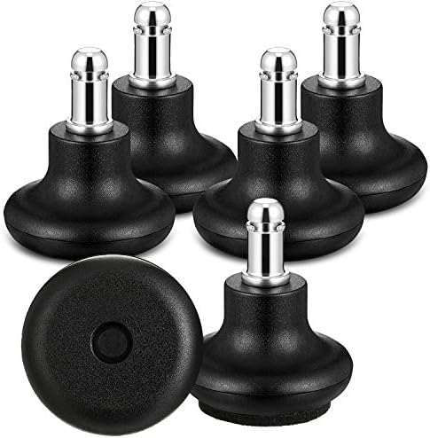 Outus 5 Pieces Office Chair Bell Glides Replacement Wheels, Swivel Caster Stopper with Self Adhesive Pads (Low Profile)