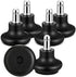 Outus 5 Pieces Office Chair Bell Glides Replacement Wheels, Swivel Caster Stopper with Self Adhesive Pads (Low Profile)
