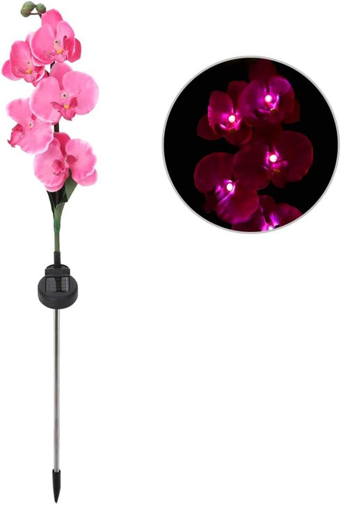 Yosoo Garden Solar Lights, Waterproof Moth Orchid Shape Light-Activated LED Pathway Light
