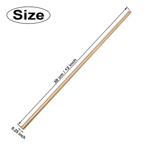 PGCOKO 4Pcs Solid Round Brass Rod Kit - Lathe Bar Stock for DIY Craft Tool, 1/4 inch Diameter, 11.8 inch Length