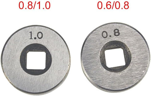2Pcs 0.8/1.0mm Roll Wheels Knurled Groove Wire Feed Drive Rollers 25mm0.8mm 1.0mm Knurl K Groove for Steel Aluminum Flux Cord Wire Soldering Supply