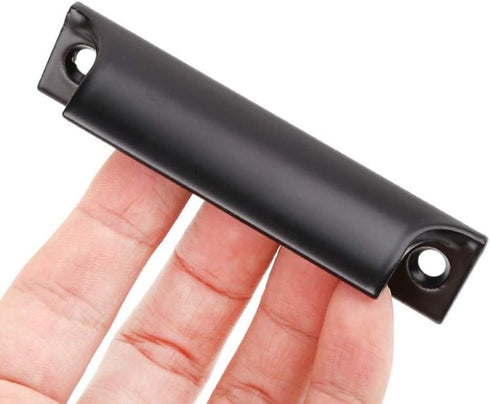 xing Aluminum Barn Door Hardware Handle, Black, 90x20mm / 3.54x0.79inch, Knob (2 Pieces)