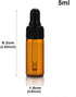 10pcs 5ml Amber Mini Glass Bottle Sample Vial with Glass Eye Dropper + Roller, 1pc Clean Cloth + 1pc 3ml Dropper
