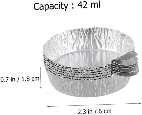 50Pcs Aluminum Foil Weighing Trays with Handle, Heavy Duty Aluminum Foil Pans for Laboratory Use and Measuring