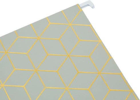 Paper Junkie 12 Pack Decorative Hanging File Folders, 1/5 Tab, Gold Foil Geometric Design, 11.75 x 9