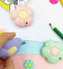 Cute 3Pcs Flower Shaped Mini Art Cutter Utility Knife - Smooth Pointed Mechanism for Office and Home Use