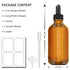 Amber Dropper Bottles 4oz Glass with Dropper for Essential Oils, 2-Pack Tincture Bottles with Funnel, Labels & Pipette