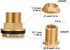 Brass Water Tank Connector Bulkhead Tank Fitting 1/2" Female 3/4" GHT Male Water Tank Connector (2 Pack) by YELUN