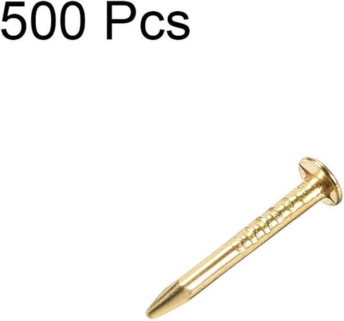 uxcell Small Tiny Hardware Nails Iron 1X10mm(DxL) for DIY Decorative Wooden Boxes Accessories Gold Tone 500pcs