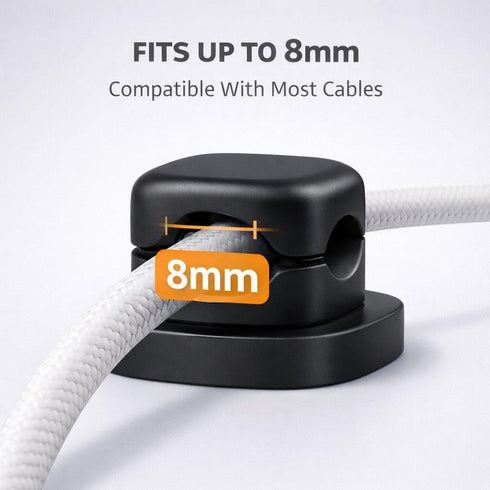 Generic 8-Pack 360 Magnetic Rotating Cable Clips for Desk No-Residue Strong Adhesive Cord Organizer, no More Falling