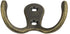 6 Pcs Double Prong Robe Hooks, Wall Mounted Dual Coat Hooks for Bathroom Bedroom Door, Retro Metal Hanger