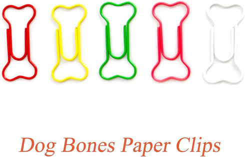 BRRAAVEES 25 Pcs Colorful Cute Dog Bone Shape Paper Clips for Bookmarking Files, Office, School Notebook