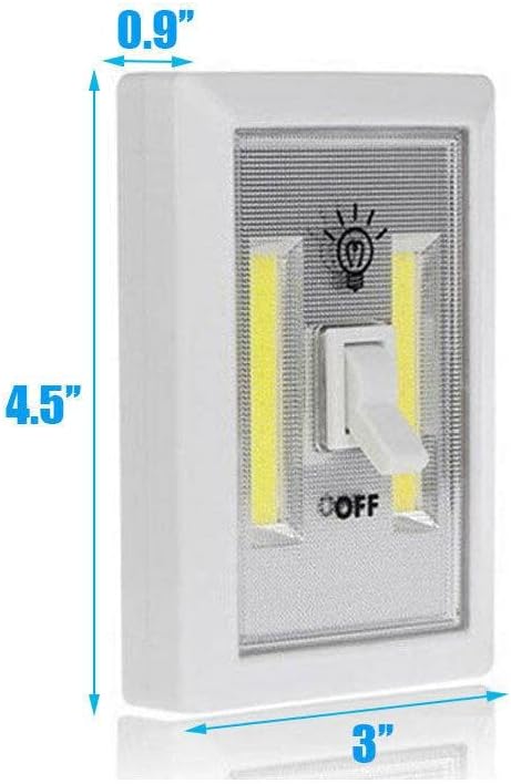 MOOKEENONE Mini LED Lamp Switch Wall Night Lights Battery Operated Cabinet Garage Light Bedside Lamp Aisle Lights