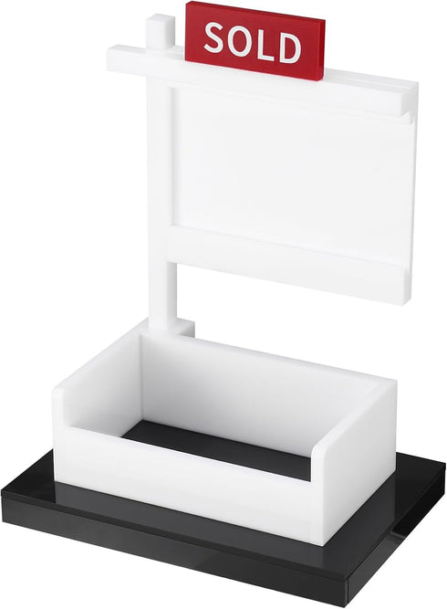 Real Estate Business Card Holder, Display Sold Sign for Realtor Business, Desktop Card Storage for Office Reception