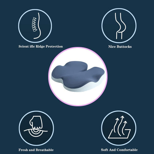 SQYROY Adult Comfortable Seat Cushion, Non-Slip Orthopedic Office Chair Cushions & Memory Foam Coccyx Cushion Back Pain