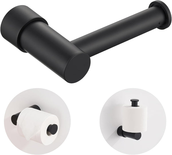 Bathroom Toilet Paper Holder, Modern Matte Black Tissue Roll Holder Wall Mounted,