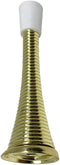 Litepak Spring Door Stop, 3" Heavy Duty Stopper Steel with Plastic Bumper (Brass Plated, 24 Pack)