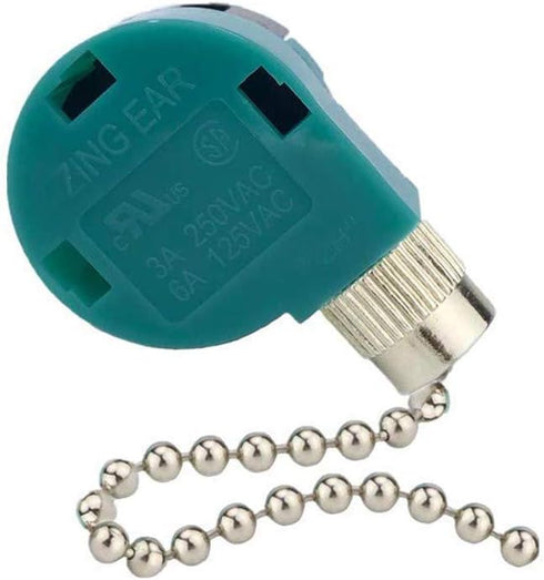 Zing Ear ZE-268S6 Switch Compatible with Hunter Ceiling Fan, 3 Speed 4 Wire Pull Chain Cord Switch for Ceiling Fans,
