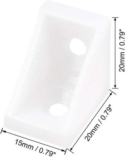 90 2 20 uxcell Shelf Cabinet Door Degree Plastic Corner Braces Holes Angle Bracket, Pcs