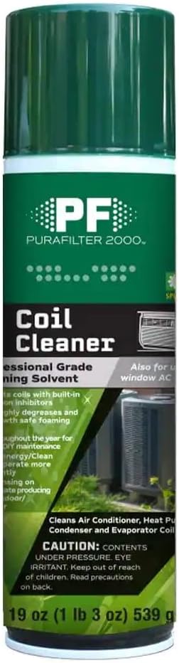 Purafilter 2000 Coil Cleaner Foaming Spray | Use on AC HVAC Condensers and