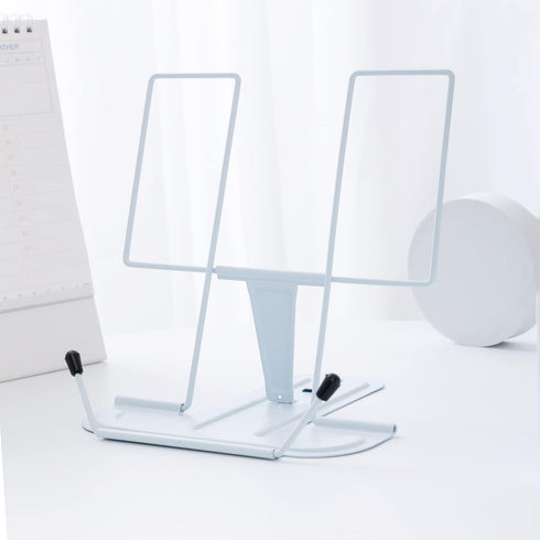 Metal Book Stand for Desk, Adjustable Cookbook Holder, Portable Documents Holder, Sturdy Typing Stand for Recipes