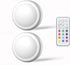 SFMSMOks Ratterv Oneratedl FD Puck liahts with Wireless Remote,13 Color RGB -for