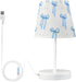 3 ALAZA Table Lamp Blue Bows White Bedside Lamp for Bedroom LED Nightstand Desk Lamp with USB Port, Way Temperatures