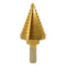 COMOWARE Step Drill Bit for Metal, Titanium Coated, Double Cutting Blades, 10 Sizes from 1/4” to 1-3/8"
