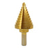 COMOWARE Step Drill Bit for Metal, Titanium Coated, Double Cutting Blades, 10 Sizes from 1/4” to 1-3/8"