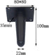 HZEPDVT 4 Pieces(10cm) Matte Black Straight Cone Bedside Table heightened Foot pad Sofa Foot Coffee Table Foot Bathroom