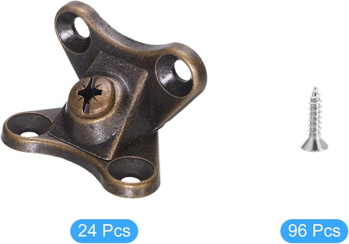 24Pcs uxcell Removable Corner Brace, Metal Butterfly L Brackets Right Angle Support with Screws for Shelves, Cabinets