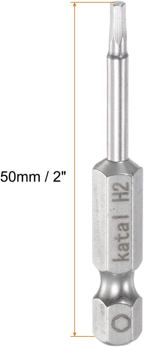 5pcs H2 Hex Screwdriver Bit 1/4" Hex Shank 2" Length Magnetic Screw Driver Power Tool by HARFINGTON