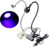 Meitawilltion 3W UV LED Desk Light,Flexible Gooseneck and Clamp Mini Desk Light with Switch,Portable Glue Curing Lamp