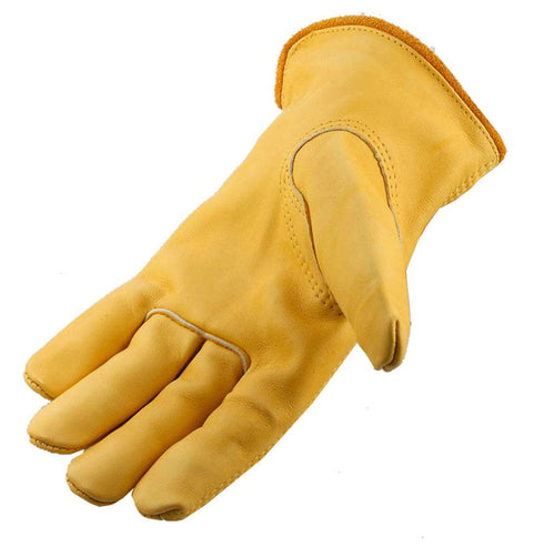 Galeton Rough Rider Premium Leather Driver Gloves, Medium, Gold, Elastic Back (25001PR-M)