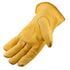 Galeton Rough Rider Premium Leather Driver Gloves, Medium, Gold, Elastic Back (25001PR-M)