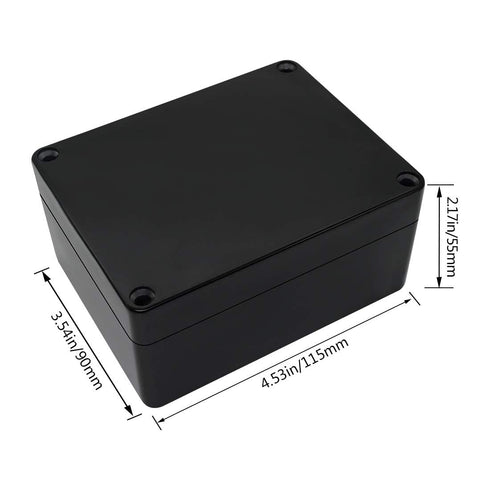 LeMotech IP65 Waterproof Junction Box, Dustproof Electrical Enclosure for Electronics, Black 4.5 x 3.5 x 2.1 inch