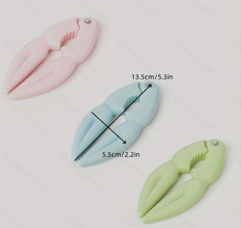 Generic Set, 5.3 inch, 3 Seafood Cracker Tool Crab Shell Removal Clamps, Pcs, Pink/Blue/Green
