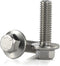 Flanged Hex Head Bolts M6-1.0 x 20mm, 25 PCS, Stainless Steel 18-8 (304), Plain Finish