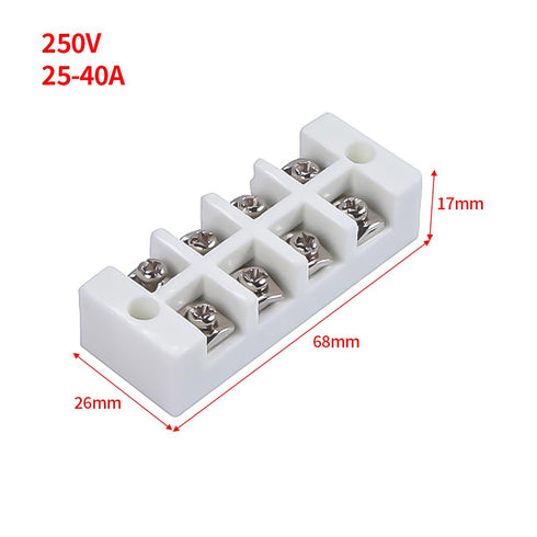 4 250V Situations(5pcs) Way TB Ceramics Terminal Blocks, High Temp Porcelain Ceramic Connectors, Inlet Aperture