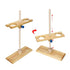 2 Holes Funnel Stand Laboratory Stands Support Adjustable Height Wooden Lab Separating Funnel Rack for School Laboratory Experiment Fixing Accessories