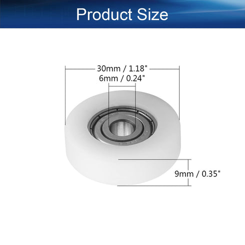 Yinpecly 4Pcs 626Z Plastic Roller Idler Bearing, Sliding Door Pulley Wheel for Furniture, Hardware Accessories