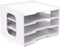 SONGWAY Scrapbook Paper Organizer, 12x12-4 Tier File Organizer for Desk, Stackable Paper Trays for Home Office