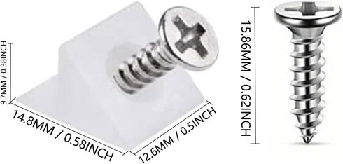 120 Pcs Drawer Wedges Drawer Bottom Repair Fixing Mending Wedges with Screws, Plastic Angle Code Bracket Fasteners, Drawer Reinforcement Repair Kit